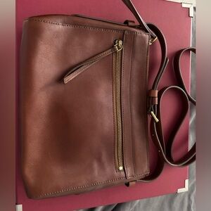Fossil Brown Leather Crossbody Bag